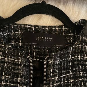 ZARA Tweed & Leather Jacket